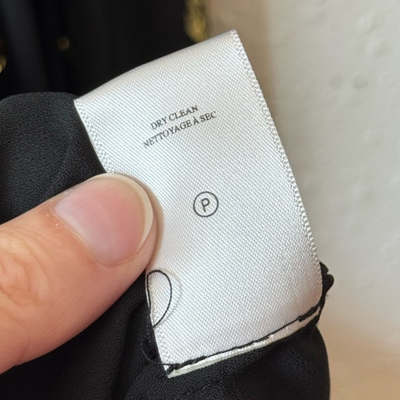 ALC Rosa Silk Black Gold‎ Metallic Halter Midi Length Dress 2 Asymmetric Ruffle - Picture 10 of 11